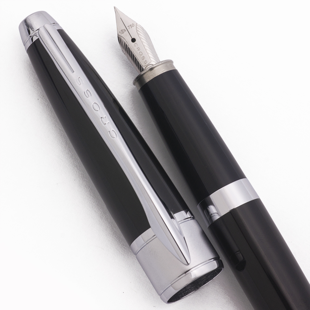 Cross Apogee Fountain Pen - Black Star w/Rhodium Plated Trim